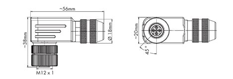 756-9404/060-000 Zdířka M12 2