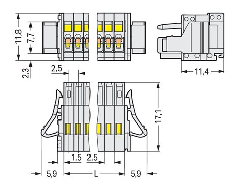 733-112/037-000 1vodičová pružinová svorkovnice, CAGE CLAMP®, světle šedá 2