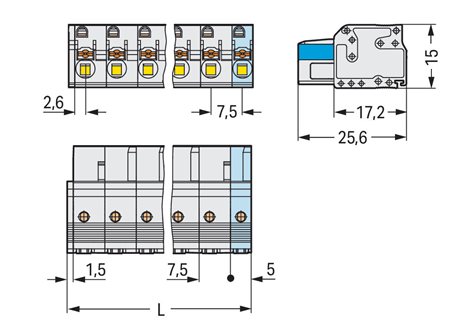 2721-205/026-000 1vodičová pružinová svorkovnice; Tlačítko; Push-in CAGE CLAMP®; 2,5 mm² 2