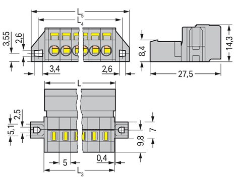 231-608/019-000 1vodičový konektor s pájecími piny 5