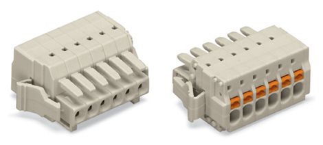 2734-109/037-000 1vodičová pružinová svorkovnice Tlačítko Push-in CAGE CLAMP®, Světle šedá 1