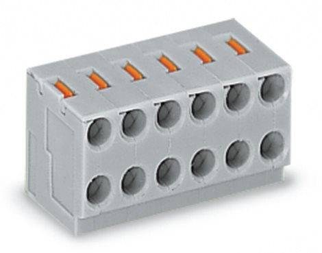 252-102 2vodičová pružinová svorkovnice; Tlačítko; PUSH WIRE®; Ø 0,8 mm; Rozteč 3,5 mm; 2pól.; Pro l 1