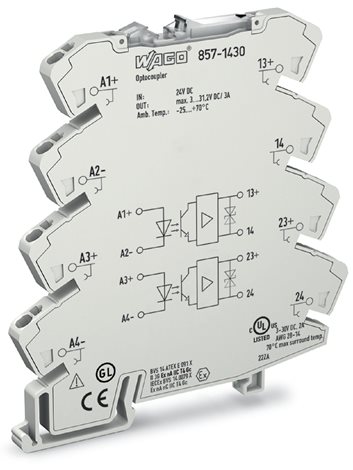 857-1430 OPTO 2× 24 V DC, Světle šedá 1