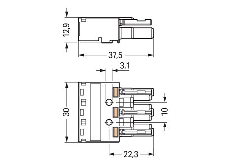 770-203 Zdířka 3pól., Černá 2