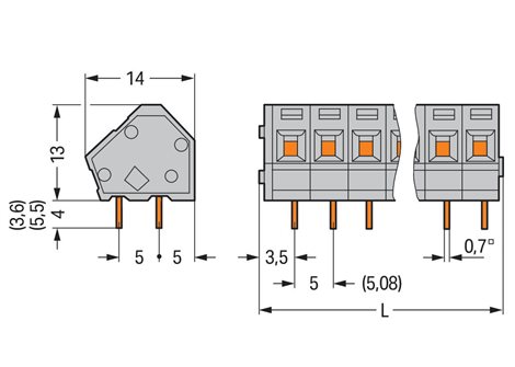 236-404/000-009/999-950 Svorka na desky plošných spojů 2,5 mm² 2