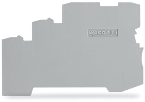 2000-5391 Koncová bočnice a separátor; Tloušťka 1 mm; Pro 3vodičové svorky; Šedá