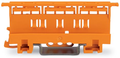 221-500 Upevňovací adaptéry; Řada 221 – 4 mm²; montáž na lištu DIN 35/šroubovou montáž; Oranžová 1