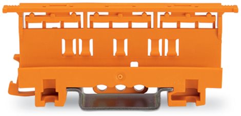 221-510 Upevňovací adaptéry; Řada 221 – 6 mm²; montáž na lištu DIN 35/šroubovou montáž; Oranžová 1