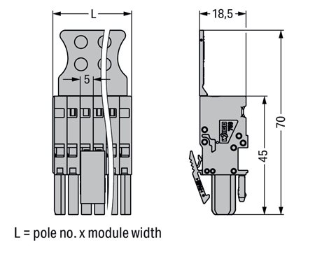 769-105/143-000 1vodičová pružinová svorkovnice CAGE CLAMP®, šedá 2