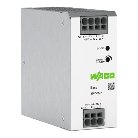 2587-2147 Spínaný napájecí zdroj; Base; 1fáz.; Výstupní napětí 24 V DC; Výstupní proud 20 A 1