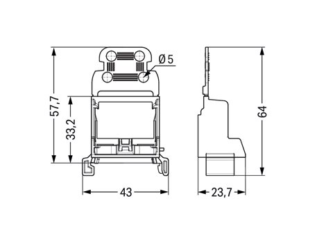 221-549/1000-000 Upevňovací adaptér s odlehčením tahu pro 10vodičové konektory, Řada 221 – 4 mm² 2