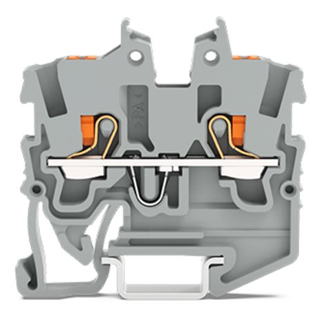 2250-1201 2vodičová průchozí svorka Mini s ovládacím tlačítkem 1 mm², šedá 1