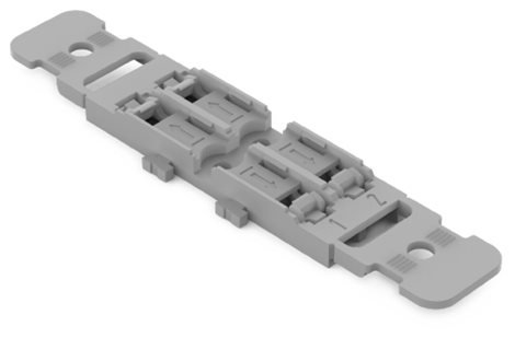 221-2502 Montážní adaptér s montážní špičkou a odlehčením tahu , 2 pólový, šedý 1