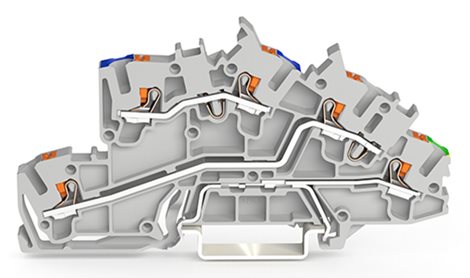 2203-7646 Instalační patrová svorka s ovládacím tlačítkem 2,5 mm2, Šedá 1
