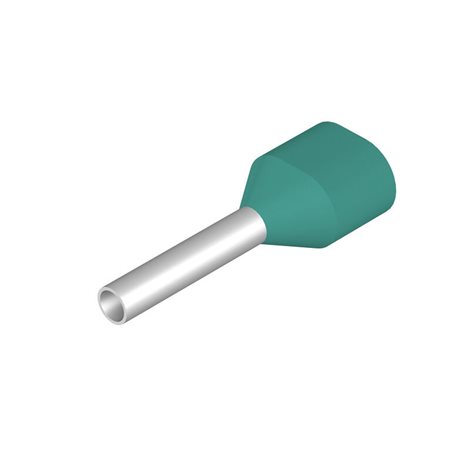 H0,34/15 ZH TK vodič a dutinka, Dvojitá koncovka, 11 mm, 8 mm, Tyrkysová