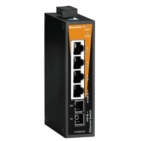 IE-SW-BL05-4TX-1SCS Síťový spínač, neřízený, Fast Ethernet, Počet portů: 4x RJ45, 1 * SC singlemode