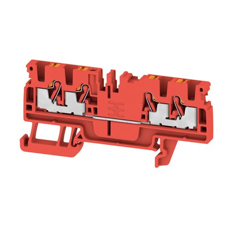 A4C 2.5 RD Průchozí svorka, PUSH IN, 2.5 mm², 800 V, 24 A, Červená