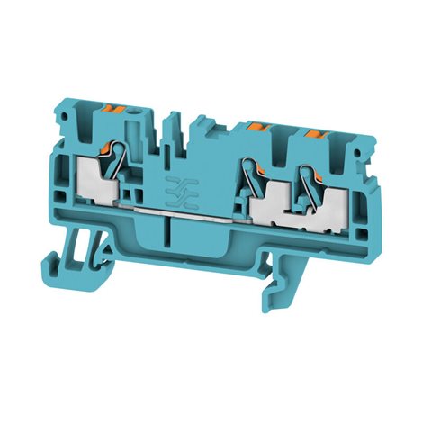 A3C 2.5 BL Průchozí svorka, PUSH IN, 2.5 mm², 800 V, 24 A, Modrá