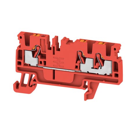 A3C 2.5 RD Průchozí svorka, PUSH IN, 2.5 mm², 800 V, 24 A, Červená