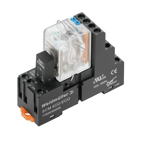 DRMKIT 24VDC 4CO LD/PB D-SERIES DRM, Reléový modul, Počet kontaktů: 4