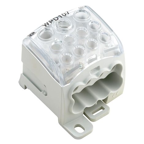 WPD 107 1X95/2X35+8X25 GY Svorka k rozvádění napájení, šroubové připojení, světle šedá, 95 mm²