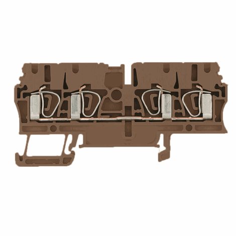 ZDU 2.5/4AN BR Průchozí svorka, Připojení s kotevní svorkou, 2.5 mm2, 800 V, 24 A, Hnědá