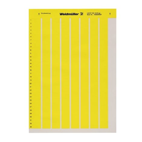 LM MT300 20/8 GE   LaserMark, Značky na přístroje, 8 x 20.3 mm, Žlutá