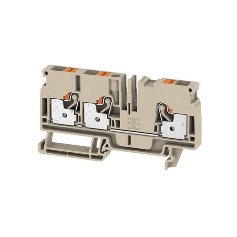 A3C 6 Průchozí svorka, PUSH IN, 6 mm², 800 V, 41 A, Tmavě béžová