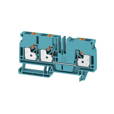 A3C 6 BL Průchozí svorka, PUSH IN, 6 mm², 800 V, 41 A, Modrá