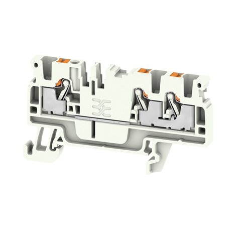A3C 2.5 LTGY Průchozí svorka, PUSH IN, 2.5 mm², 800 V, 24 A, Světle šedá
