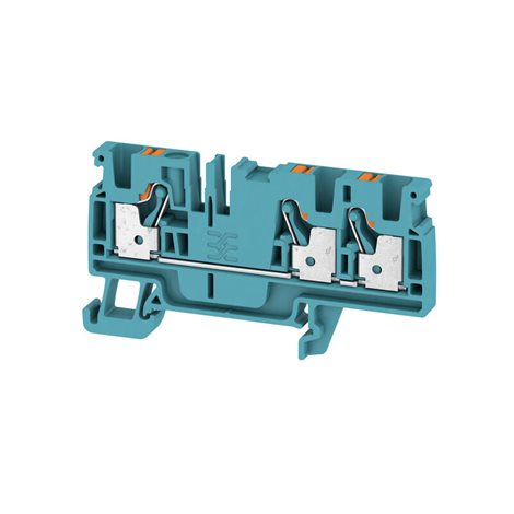 A3C 4 BL Průchozí svorka, PUSH IN, 4 mm², 800 V, 32 A, Modrá