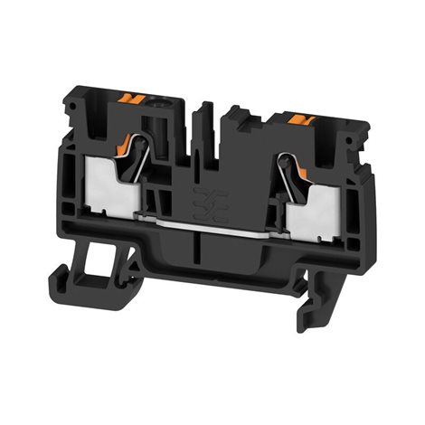 A2C 4 BK Průchozí řadová svorka, PUSH IN, 4 mm², 800 V, 32 A, černá
