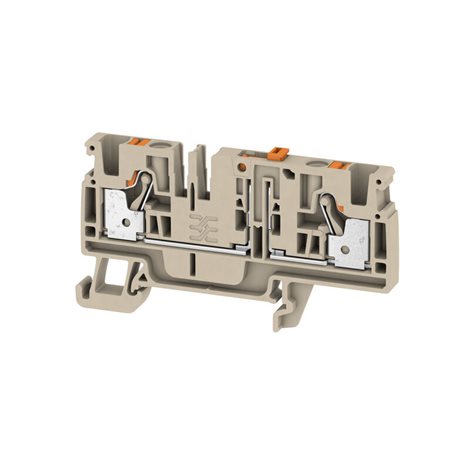 ADT 4 2C Zkušební odpojovací svorka, PUSH IN, 4 mm², 500 V, 24 A, Tmavě béžová