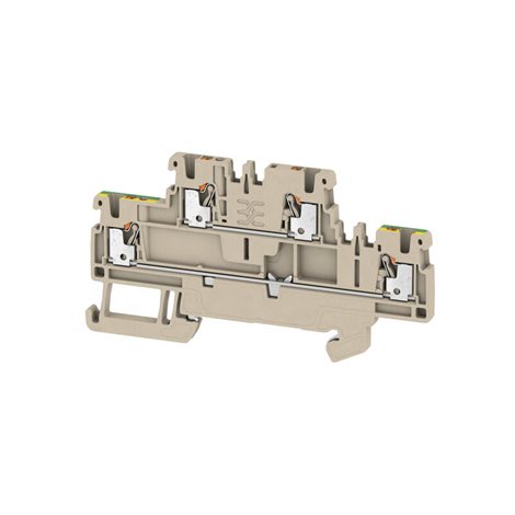 A2T 1.5 FT-PE Svorka se dvěma vrstvami, PUSH IN, 1.5 mm², 500 V, 16 A, Tmavě béžová