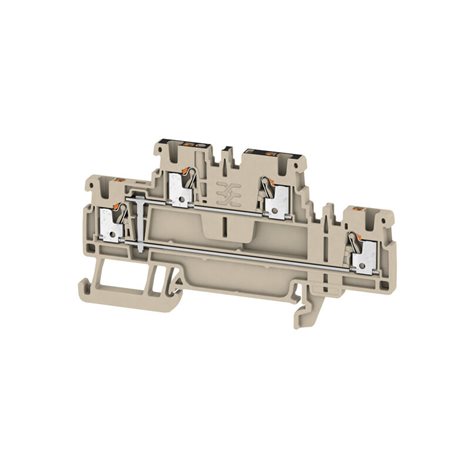 A2T 1.5 VL Průchozí svorka, Svorka se dvěma vrstvami, PUSH IN, 1.5 mm², 500 V, 17.5 A, Tmavě béžová