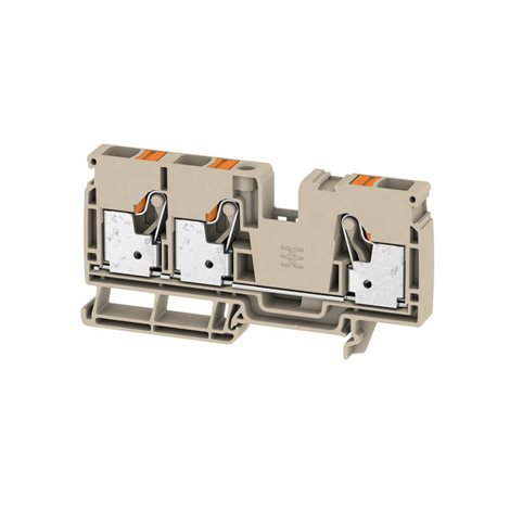 A3C 10 Průchozí svorka, PUSH IN, 10 mm², 1000 V, 57 A, Tmavě béžová