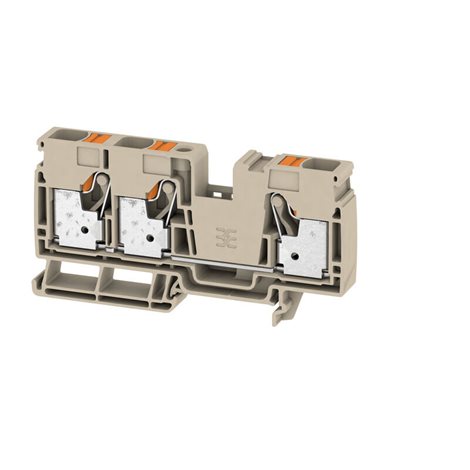 A3C 16 Průchozí svorka, PUSH IN, 16 mm², 1000 V, 76 A, Tmavě béžová