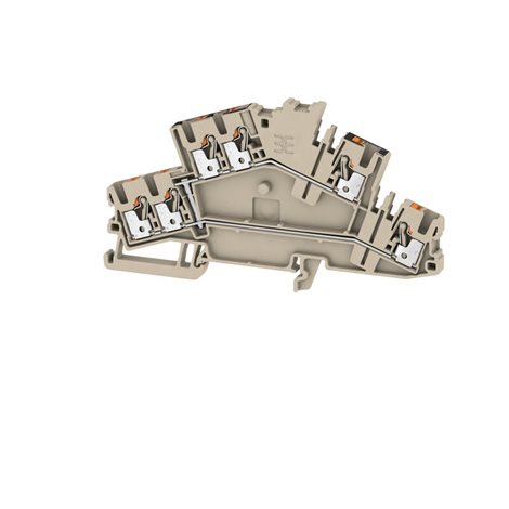 A2T 2.5 3C VL Průchozí svorka, Svorka se dvěma vrstvami, PUSH IN, 2.5 mm², 800 V, 22 A, Tmavě b
