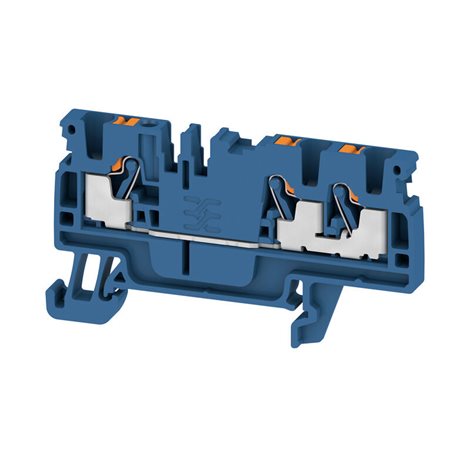 A3C 2.5 DBL Průchozí svorka, PUSH IN, 2.5 mm², 800 V, 24 A, Tmavě modrá