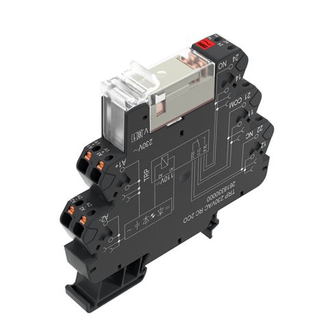 TRP 230VAC RC 2CO Reléový modul, Počet kontaktů: 2, CO contact AgNi