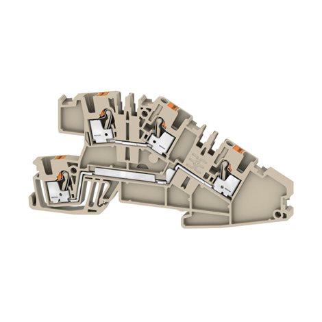 AITB 2.5 BB L-L Víceúrovňová instalační svorkovnice, PUSH IN, Tmavě béžová, 2.5 mm²