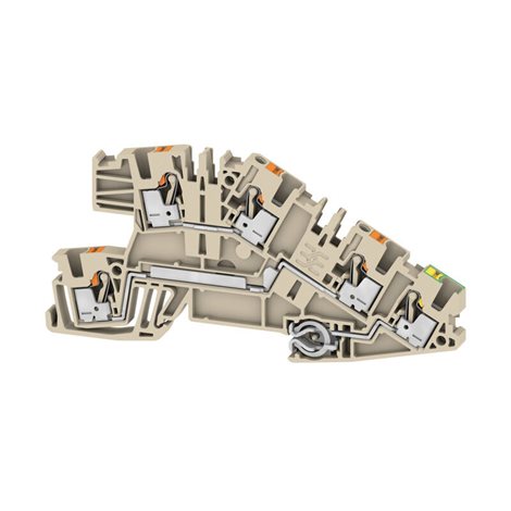AITB 2.5 BB L-L-PE Víceúrovňová instalační svorkovnice, PUSH IN, Tmavě béžová, 2.5 mm²