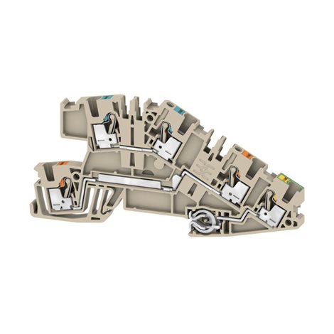 AITB 2.5 BB N-L-PE Víceúrovňová instalační svorkovnice, PUSH IN, Tmavě béžová, 2.5 mm²
