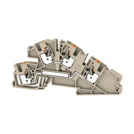 AITB 4 BB L-L Víceúrovňová instalační svorkovnice, PUSH IN, Tmavě béžová, 4 mm²