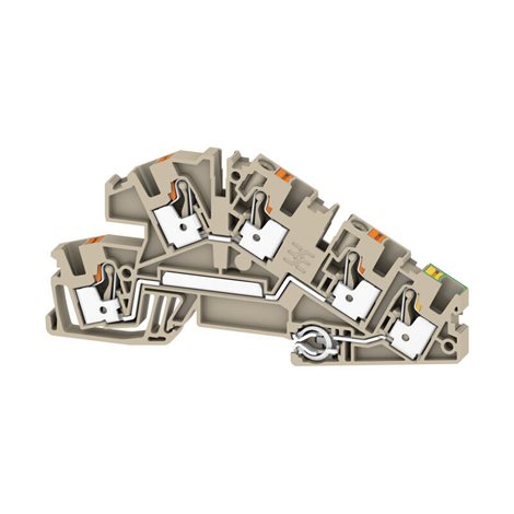 AITB 4 BB L-L-PE Víceúrovňová instalační svorkovnice, PUSH IN, Tmavě béžová, 4 mm²