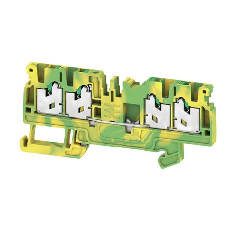 S4C 2.5 PE PE svorka, SNAP IN, 2.5 mm², 800 V, 24 A, Počet připojení: 4, Počet úrovní: 1, zelená / ž