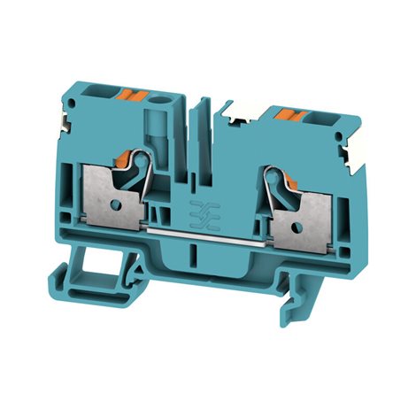 A2C 6 DL BL Průchozí řadová svorka, PUSH IN, 6 mm², 800 V, 41 A, modrá