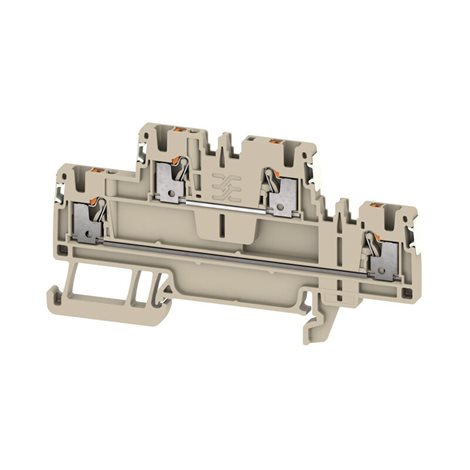 A2T 1.5 DL Průchozí svorka, Svorka se dvěma vrstvami, PUSH IN, 1.5 mm², 500 V, 16 A, tmavě béžová
