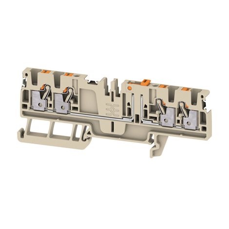 ADT 2.5 4C DL Zkušební odpojovací svorka, PUSH IN, 2.5 mm², 500 V, 20 A, Tmavě béžová