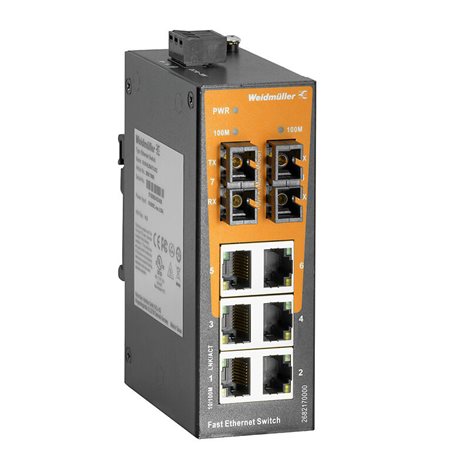IE-SW-EL08-6TX-2SC Síťový spínač, neřízený,Fast Ethernet,Počet portů: 6x RJ45, 2x SC multimode, IP30
